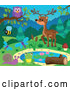 Vector of Pond with Wild Animals and Insects by Visekart