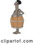 Vector of Poor Cartoon Nude Black Guy Wearing a Barrel by Djart