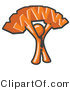 Vector of Proud Orange Business Guy Holding WWW over His Head by Leo Blanchette