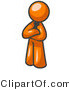 Vector of Proud Orange Guy Standing with His Arms Crossed by Leo Blanchette