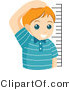 Vector of Proud Young Boy Measuring His Height by BNP Design Studio