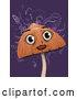 Vector of Psychedelic Cartoon Mushroom Mascot Hallucinating by BNP Design Studio