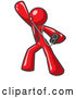 Vector of Red Guy Dancing and Listening to Music with an MP3 Player by Leo Blanchette