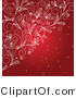 Vector of Red Snow with Floral Vines Background by Vector Tradition SM