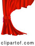 Vector of Red Velvet Theater Curtain Tied Back by AtStockIllustration