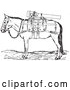 Vector of Retro Gun Mule with Weapons in Black and White by Picsburg