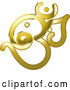 Vector of Shiny Reflective Gold Om or Aum Hinduism Symbol by Lal Perera