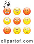 Vector of Smileys: Mad, Angry, Bully, Crying and Bandaged by Beboy