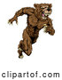 Vector of Snarling Muscular Bear Mascot Running Upright by AtStockIllustration