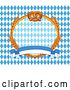 Vector of Soft Pretzel and Wheat Oktoberfest Frame over Diamonds with a Banner by Pushkin