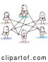 Vector of Stick Business People Connected in a Network by NL Shop