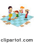 Vector of Stick Kids on a Giant Game Board by BNP Design Studio