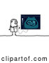 Vector of Stick People Character Doctor Viewing a Sonogram on a Screen by NL Shop