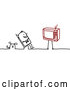 Vector of Stick People Character Guy and Dog Watching TV by NL Shop