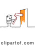 Vector of Stick People Character Painting a Door by NL Shop