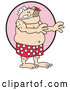 Vector of Surprised Old Guy in Red and White Polka Dot Boxers, Smoking a Cigar. by Andy Nortnik