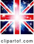 Vector of Union Jack Flag Background with Flares and a Burst. by AtStockIllustration