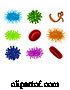 Vector of Virus Bacteria Germs Blood Cells Set by AtStockIllustration