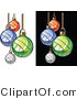 Vector of Volleyball Christmas Ornaments - White and Black Background Versions by Chromaco