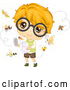 Vector of White Boy with Glasses, Relasing Bugs by BNP Design Studio