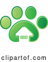 Vector of White House in a Gradient Green Dog Paw Print by Lal Perera