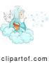 Vector of Winter Angel Girl Blowing Snowflakes from a Cloud by BNP Design Studio
