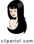 Vector of Woman Looking over Her Shoulder with Long Black Hair Extensions or a Wig by Rosie Piter