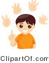 Vector of Young Boy Counting with His Fingers - Digital Collage Sheet with Extra Hands by BNP Design Studio
