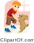 Vector of Young Boy Dancing with Dog by BNP Design Studio