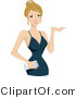 Vector of Young Woman in a Blue Evening Gown by BNP Design Studio