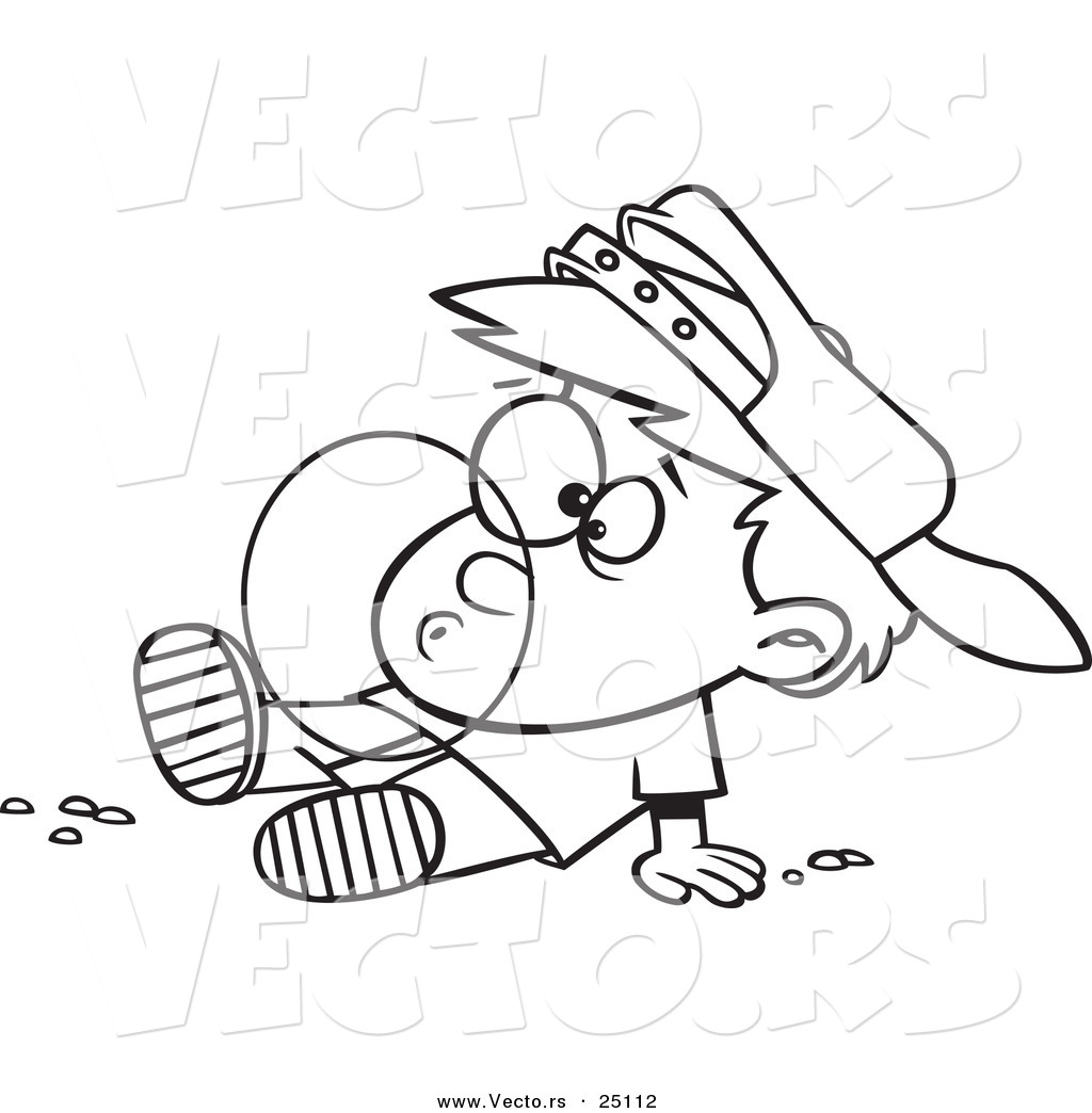 Vector Of A Cartoon Boy Blowing A Bubble With Chewing Gum