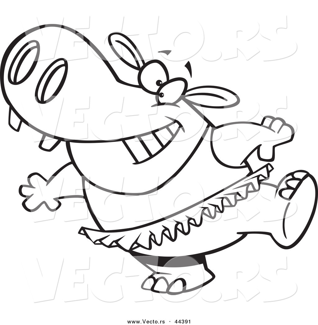 dancing hippo coloring pages - photo #7