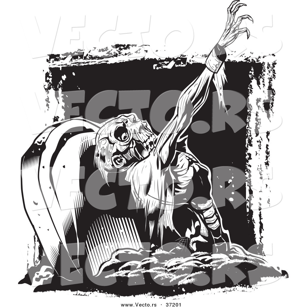 zombie clipart black and white - photo #19
