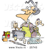 Cartoon of a Old Woman Baking by Toonaday