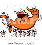 Cartoon Vector of a Ants Carrying Hostage Aardvark Bound by String by Zooco