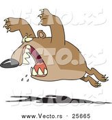 Cartoon Vector of a Bear Leaping by Toonaday