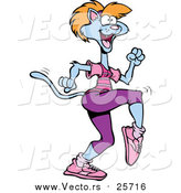 Cartoon Vector of a Cat Doing Aerobic Exercise by Toonaday