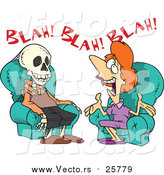 Cartoon Vector of a Chatty Woman Talking a Man to Death by Toonaday