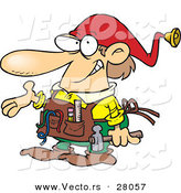 Cartoon Vector of a Christmas Elf Handy Man with Tools by Toonaday