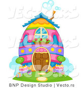 Cartoon Vector of a Colorful Easter Egg House by BNP Design Studio