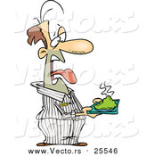 Cartoon Vector of a Disgusted Male Prisoner Holding a Plate of Green Food by Toonaday