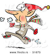 Cartoon Vector of a Elf Running Fast by Toonaday