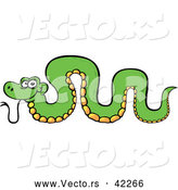 Cartoon Vector of a Green Snake Arched by Zooco
