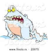 Cartoon Vector of a Grouchy Abominable Snowman by Toonaday