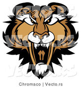 Cartoon Vector of a Growling Adult Mountain Lion Mascot Preparing to Attack by Chromaco