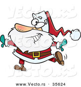 Cartoon Vector of a Happy Dancing Santa by Toonaday