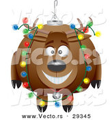 Cartoon Vector of a Happy Reindeer Christmas Bauble by Toonaday
