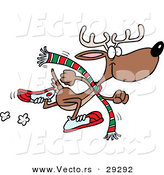 Cartoon Vector of a Happy Reindeer Running Fast by Toonaday
