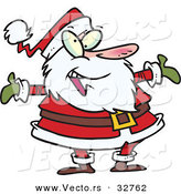 Cartoon Vector of a Happy Santa Welcoming with Arms Wide Open by Toonaday