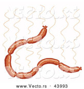 Cartoon Vector of a Hot Sausage Links Strand by LaffToon
